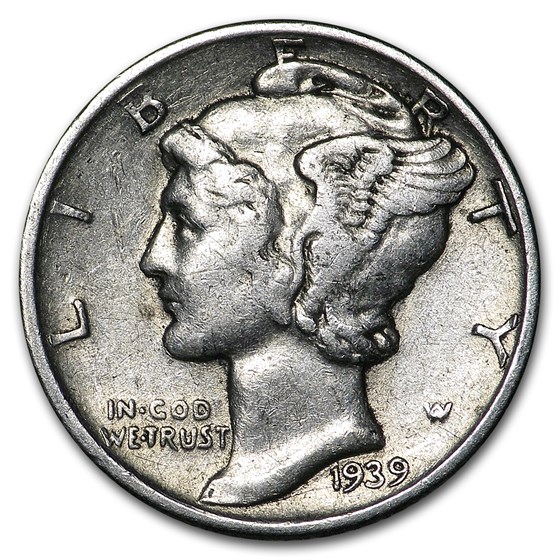1939 Mercury Dime XF/AU 1939 Mercury Dime XF/AU